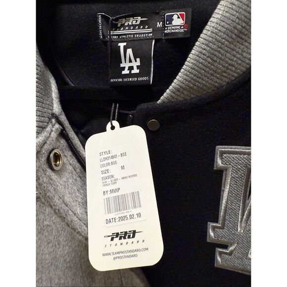 MLB LA Dodgers Reverse French Terry Women’s Block Wool Varsity Jacket M NWT - Picture 5 of 5